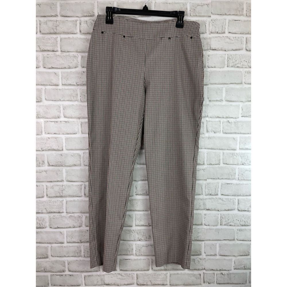 EST 1946 Women's Plaid Pull-on Elastic Waist Trouser Size 10 Business Casual